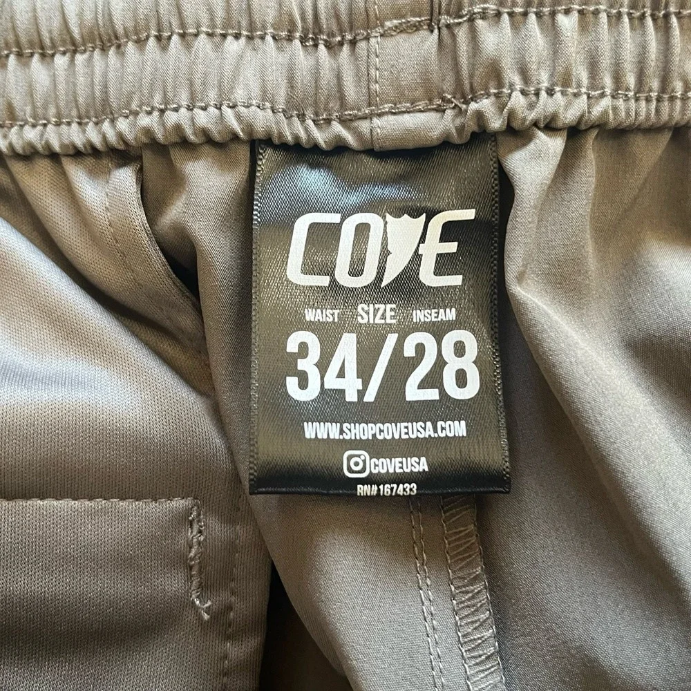 Cove USA Pants Mens 34x28 Gray Drawstring Hybrid Performance Joggers Activewear